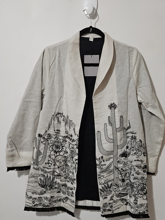 Jackets & Blazers - Women's Embroidered Open Front Jacket